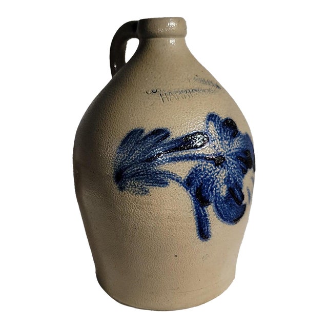 19Thc Decorated Stoneware Jug From Pennsylvania For Sale