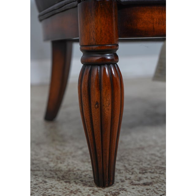 Pair of Theodore Alexander Leather Club Chairs Chairish