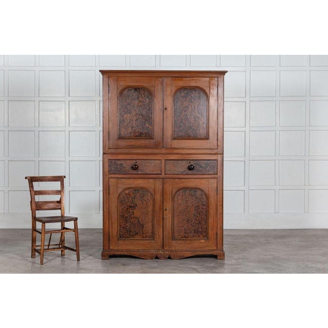 19th Century Scottish Grained Arched Pine Housekeepers Cupboard, 1850s For Sale - Image 4 of 18