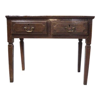 Portuguese Chestnut Two-Drawer Side Table For Sale