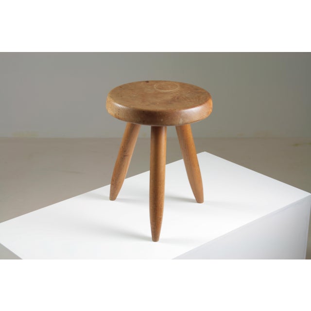 High Ash Stool Berger Model attributed to Charlotte Perriand, France, 1950s For Sale - Image 16 of 18