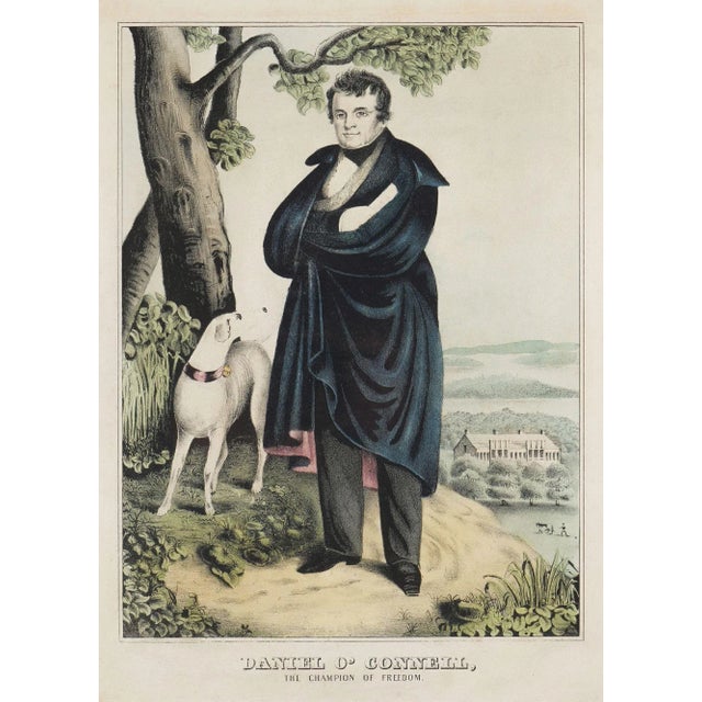 Hand colored lithographic print of Daniel O’Connell, Irish Republican hero, after the Currier & Ives original. The work...