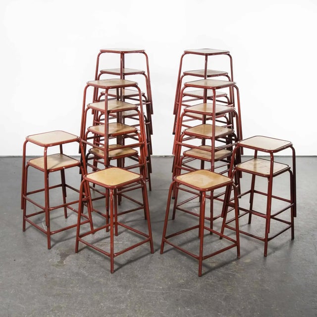 French Dark Red Laboratory Stool, 1970s For Sale - Image 9 of 9