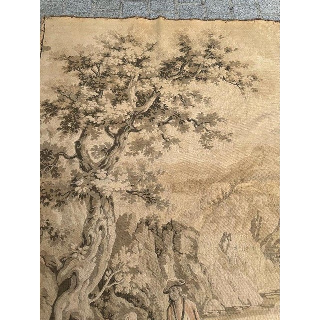 Antique French Jacquard Tapestry with Shepherds in the style of Aubusson, 1920s For Sale - Image 16 of 18