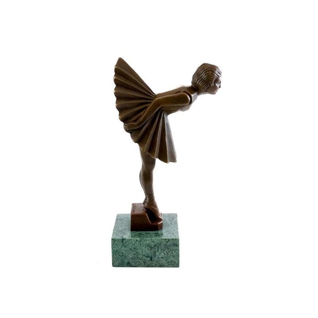 Art Deco Style Bronze Sculpture of a Ballerina, Bronze For Sale - Image 6 of 9