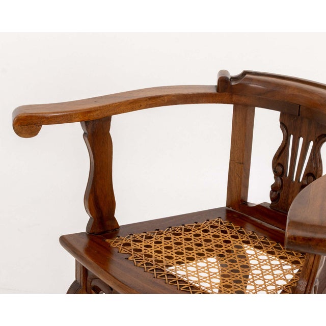 Pair of Lyre Form Back Walnut Tub Chairs For Sale - Image 10 of 11
