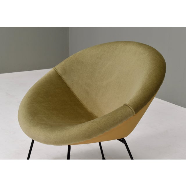 Velvet Circle Armchair, 1950s For Sale - Image 6 of 18