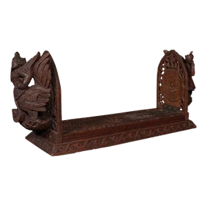 1960s Vintage Hardwood Carved Book Slide, Balinese