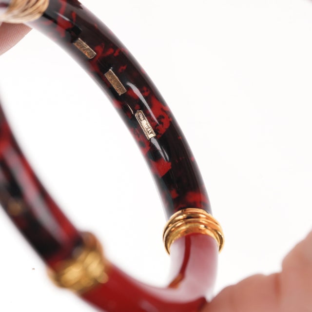 7" Retro Italian Sterling enamel magnetic clamper bangle For Sale - Image 9 of 11