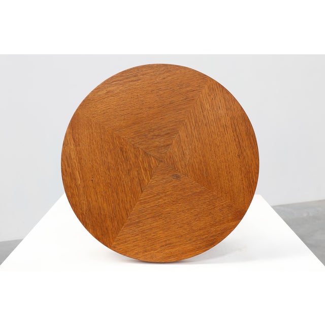 Black Mid‑Century Tripod Side Table with Black Tapered Legs and Brass Feet, Italy, 1950s For Sale - Image 8 of 11
