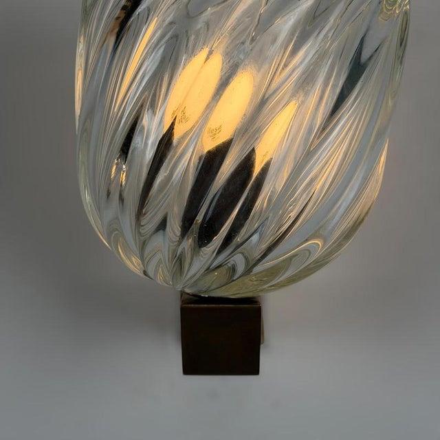 Mezzo Diamante Murano Glass Sconces attributed to Carlo Scarpa for Venini, 1940s, Set of 2 For Sale - Image 14 of 18