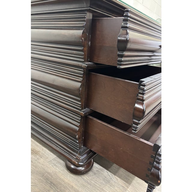 Vintage Tommy Bahama Royal Kaha Black Sands Mahogany Lamp Table Chest Nightstand For Sale - Image 10 of 16