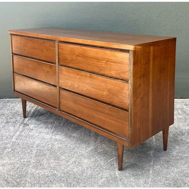 Vintage MCM Bassett 6 Drawer Dresser For Sale - Image 11 of 12