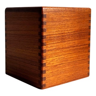 Mid Century Danish Modern Teak Tissue Box Cover For Sale