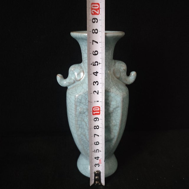 Chinese Ceramic Vase, Gun Ware Celadon Glaze Porcelain Vase For Sale - Image 9 of 10