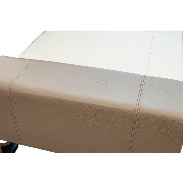 2010s Holly Hunt Leather Bench With Cast Iron Legs For Sale - Image 5 of 9