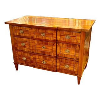 Period German Biedermeier Inlaid Walnut Commode For Sale
