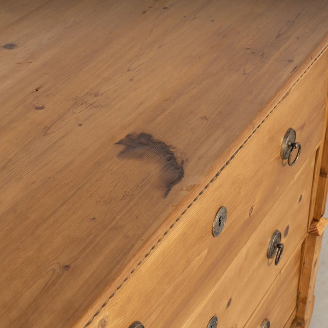 Wood Late 19th Century Hungarian Large Pine Chest of Three Drawers For Sale - Image 7 of 17