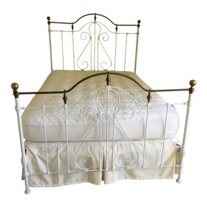 Late 19th Century Antique Iron Bed Frame (Mattress & Skirt Not Included)