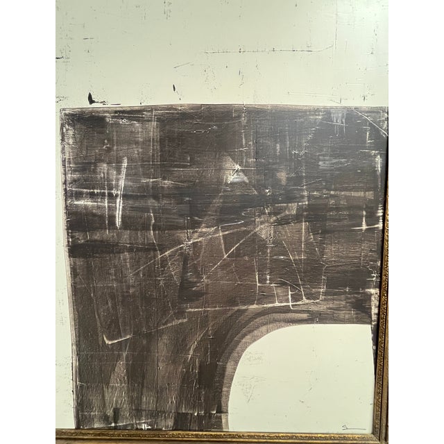 Large Original Black & White Abstract Painting in an Antique Frame Acrylic on Panel by Shannon Weir 28w x 3d x 34h SKU...
