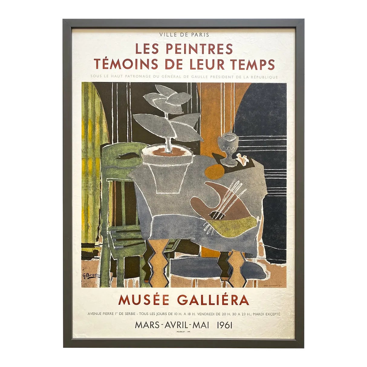 Georges Braque Vintage 1961 Mourlot Fine Art Lithograph Print