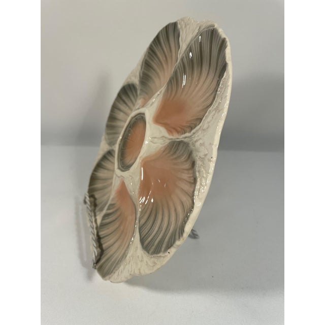 1920s Antique 1920s French Majolica Sarreguemines Oyster Plate For Sale - Image 5 of 10