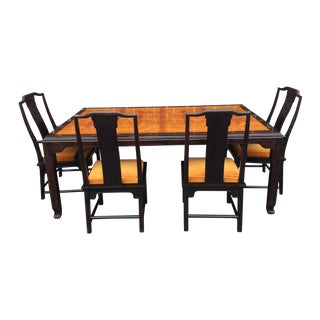 Century Asian Chin Hua Wood Dining Set For Sale