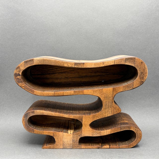 Vintage MCM Sculptural Oak Bandsaw Box With Three Drawers For Sale In New York - Image 6 of 9