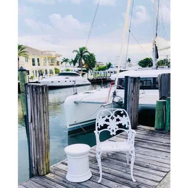 Hollywood Regency 1970s Hollywood Regency Faux Bamboo Ceramic Side Table For Sale - Image 3 of 8