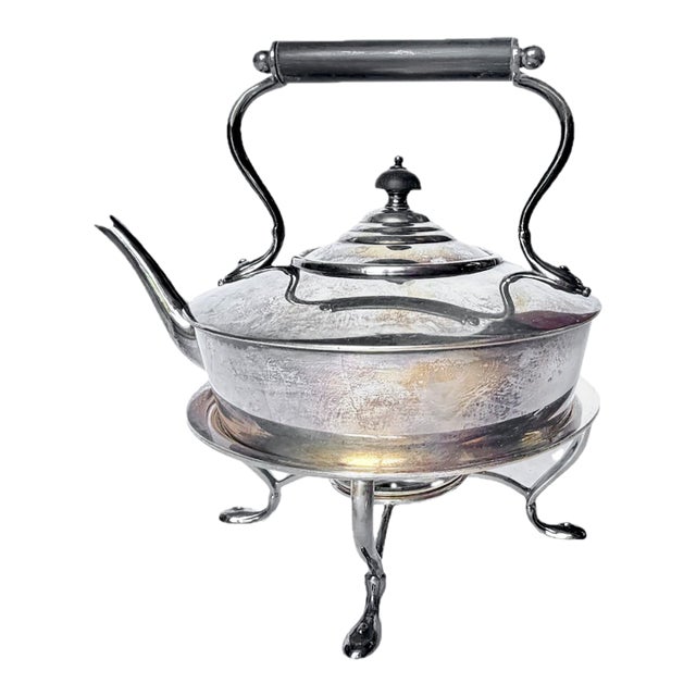 Vintage Silverplate Tea Kettle & Warmer For Sale