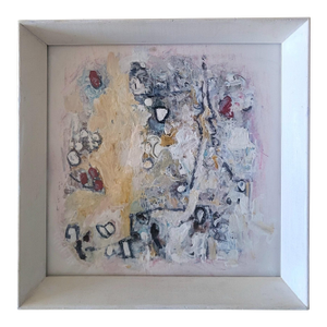 Vintage Framed Acrylic Painting Titled : "Naive" by Contemporary New York City Artist Lynn Christian.