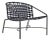 Brown Jordan Kantan Aluminum Suncloth Lounge Chair, Textured Pewter frame with Marine fabric For Sale