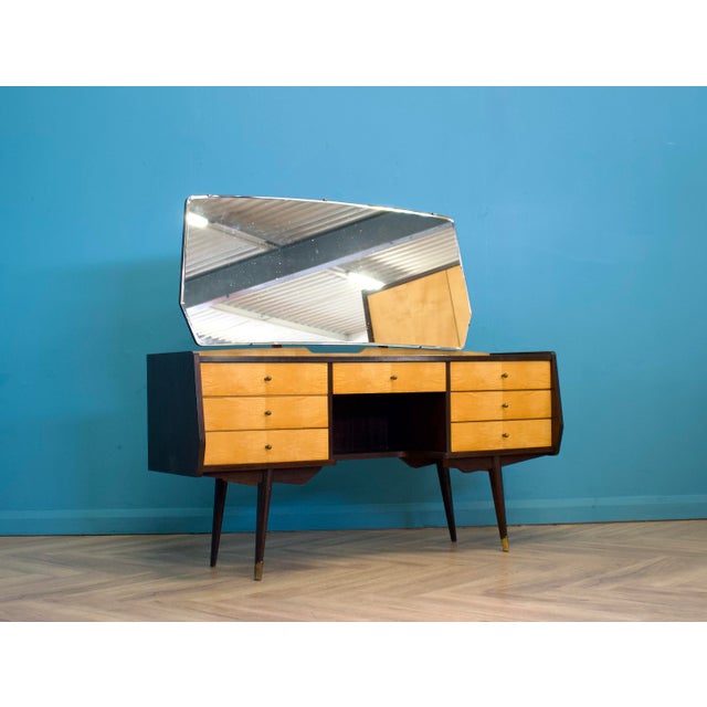 Mid-Century Satin Birch and Walnut Dressing Table from Times Furnishings, 1960s For Sale - Image 10 of 10