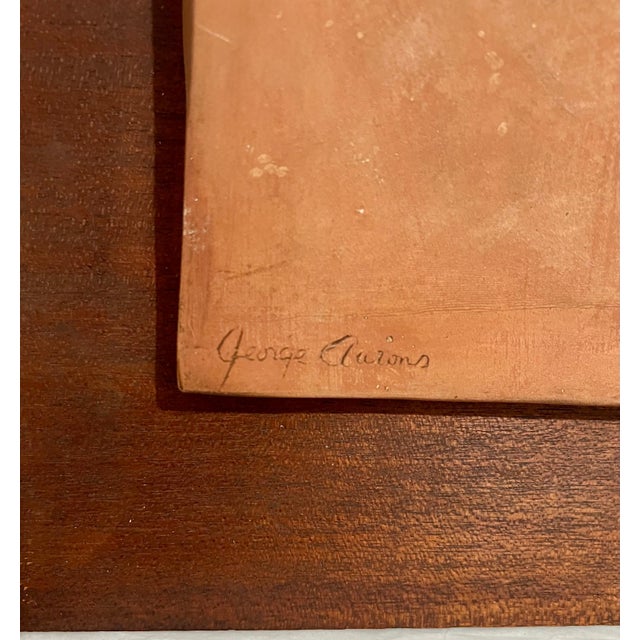 Wood George Aarons, Large George Aarons Terracotta Sculpture Relief Art Deco Plaque Wpa Artist For Sale - Image 7 of 10