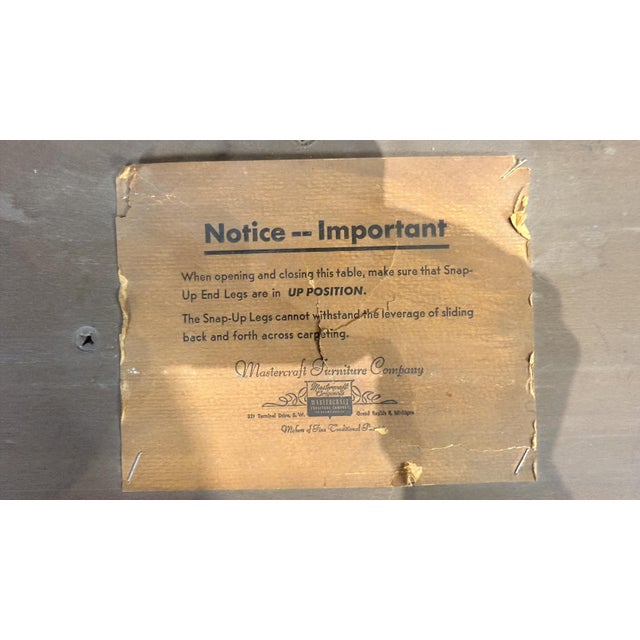 1960s Mastercraft Burl Wood Expandable Round Dining Table With Brass Pedestal Base and Three Leaves For Sale - Image 12 of 12