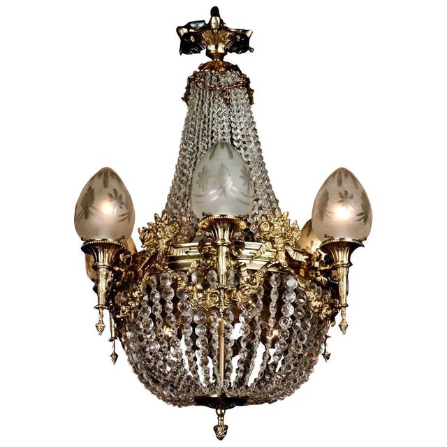 20th Century Biedermeier Style Basket Chandelier For Sale - Image 11 of 11