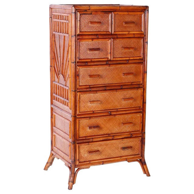 Bamboo and Grasscloth Chest of Drawers For Sale - Image 10 of 10