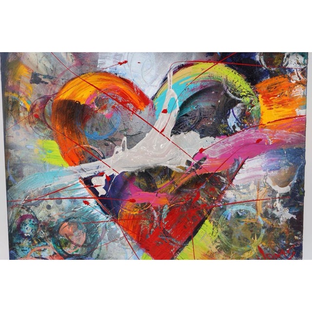 An original abstract painting by celebrated American artist Jonas Gerard, titled Love Happens #1, dated 2014. This vibrant...