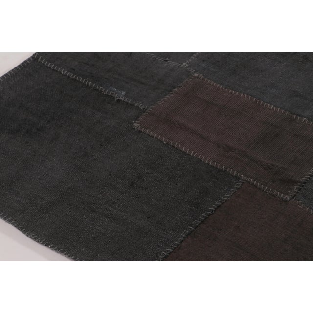 Vintage Anatolian Patchwork Rug With Black and Brown Patterns - Rug & Kilim For Sale In New York - Image 6 of 9