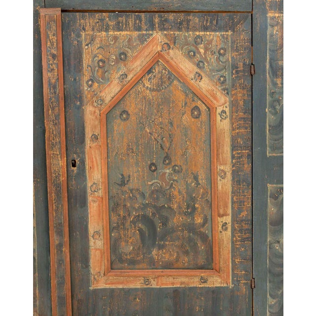 Rustic European European Polychromed Pine Wardrobe, 19th Century For Sale - Image 3 of 9