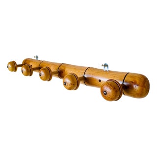 Mid-Century Faux Bamboo Wall Mount Coat Rack, 1930s For Sale