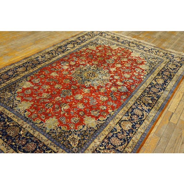 Antique Isfahan silk rug, size: 5' 5'' x 8' 0''. A one-of-a-kind antique Isfahan silk rug, The piece measures...