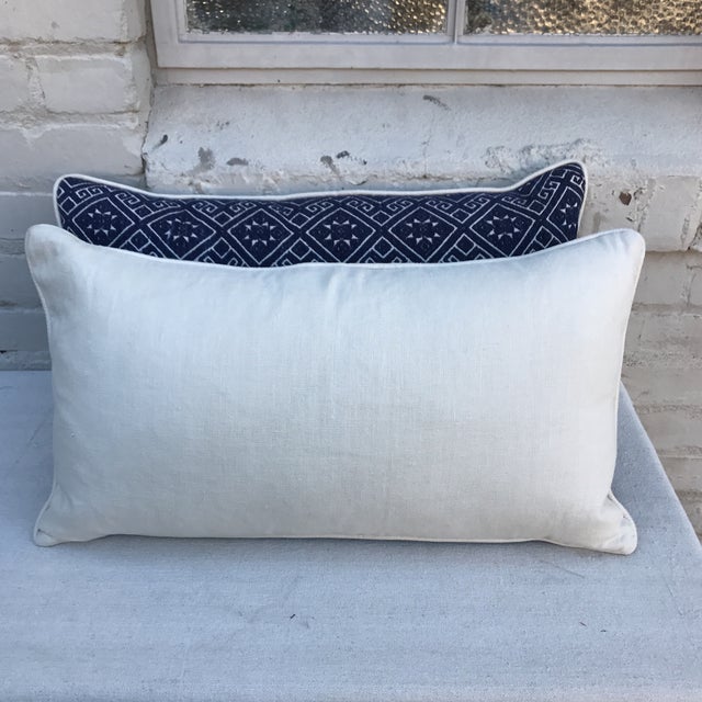 Navy & White Woven Pillows with Stars A Pair Chairish
