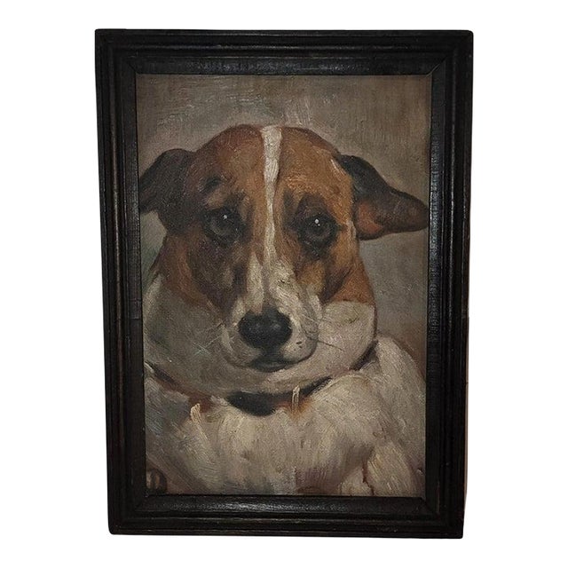 Mid 20th Century Jack Russell Chihuahua Oil Painting For Sale
