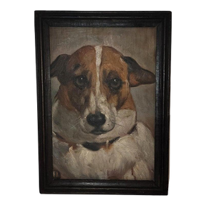 Mid 20th Century Jack Russell Chihuahua Oil Painting