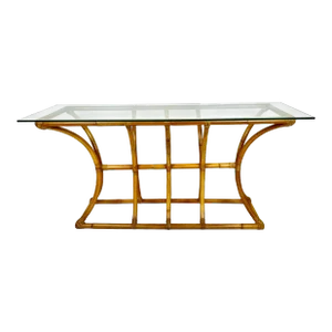 Vintage Rattan Console Table