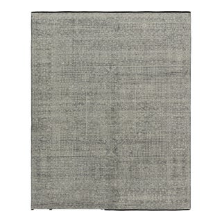 Rug & Kilim’s Mamluk Style Rug with Geometric Floral Patterns in Gray and White - 13x19 For Sale