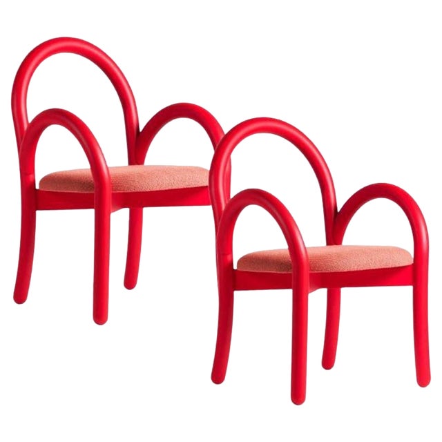 Set of Goma Armchairs in Red by Made by Choice For Sale