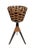A striking pair of vintage woven basket planters elevated on sculptural tripod stands, blending organic texture with mid-...