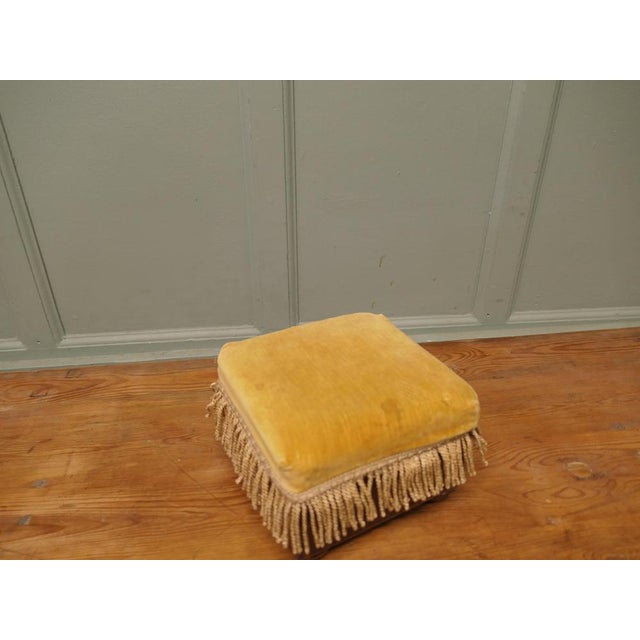 Victorian Mustard Velvet Ottoman For Sale - Image 3 of 8